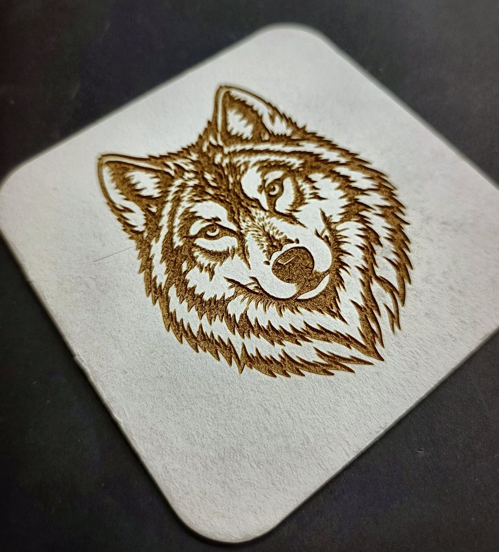 Laser-engraved coaster