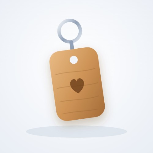 Oak keychain with engraving