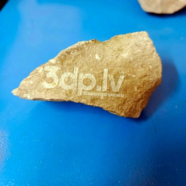 Engraving on natural stone — 3dp.lv logo
