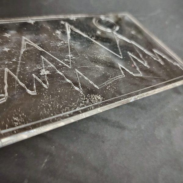 Clear acrylic — engraved mountains