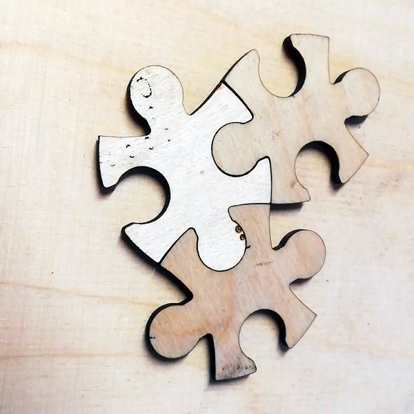Laser-cut plywood puzzle