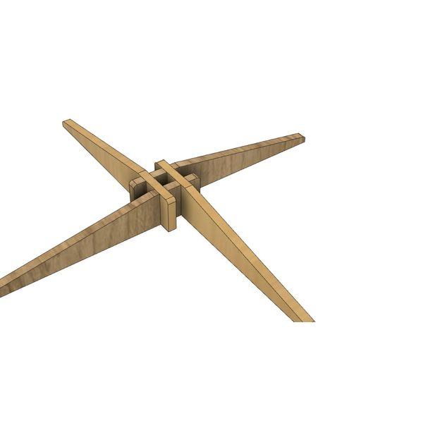 Wooden stand — assembled view
