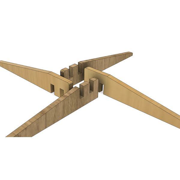 Slot-together wooden stand — 3D design